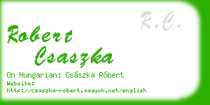 robert csaszka business card